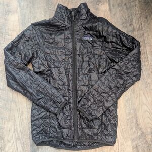 Patagonia Women's Black Micro Puff Jacket Sustainable Puffer Coat Packable Xs
